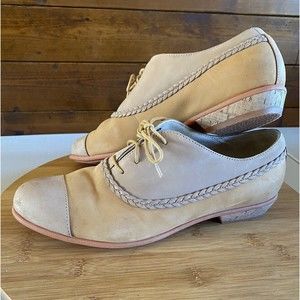 Wolverine 1883 Maise two-tone Lace Up Tie Leather Tan Taupe Women’s oxfords Sz 9
